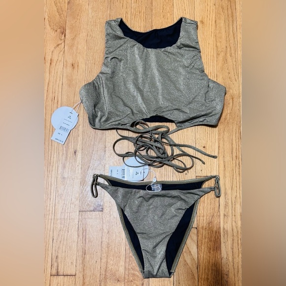 PQ Swim Sydney Tie Bikini Top in Euphoria with Matching Bottoms - Picture 5 of 7